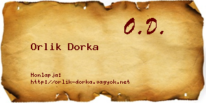 Orlik Dorka névjegykártya